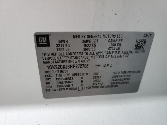 1GKS2CKJ8HR272706 GMC YUKON DENALI