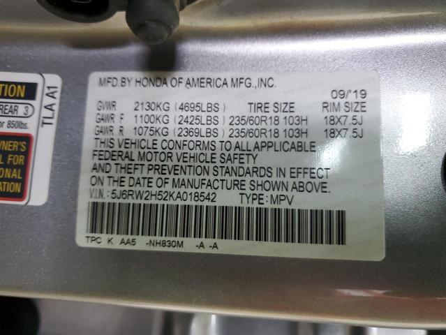 5J6RW2H52KA018542 Honda CR-V EX