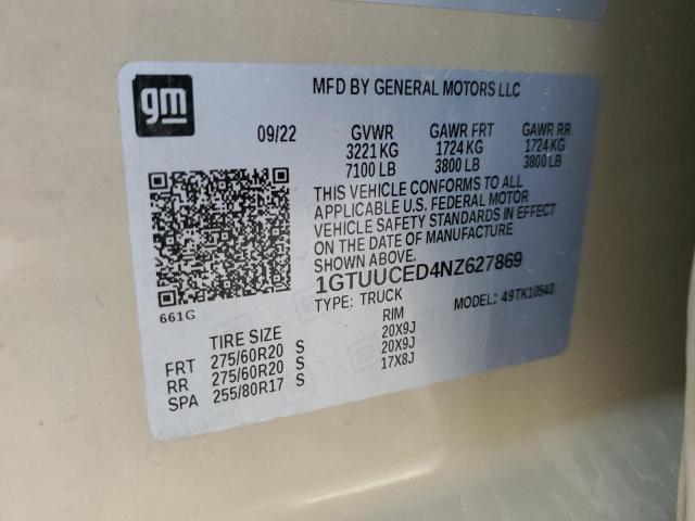 1GTUUCED4NZ627869 GMC Sierra K1500 Elevation