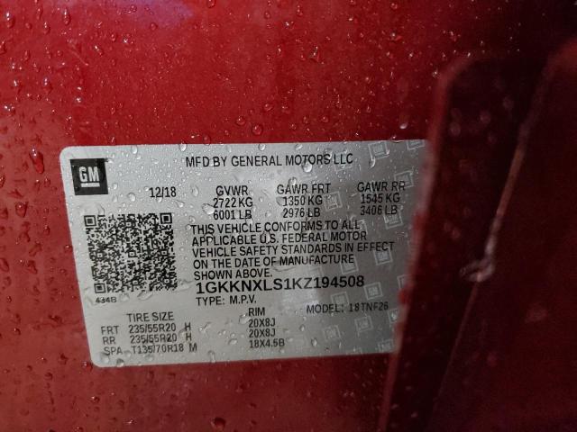 1GKKNXLS1KZ194508 GMC Acadia Denali