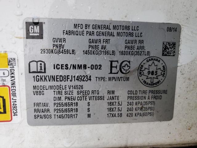 1GKKVNED8FJ149234 GMC ACADIA SLE