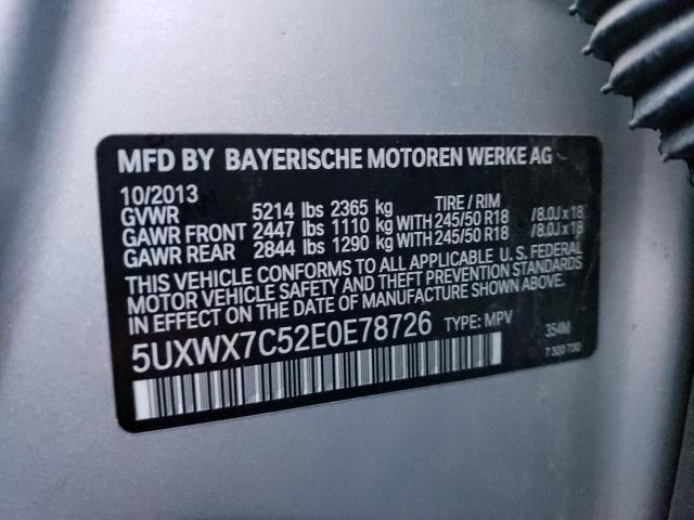 5UXWX7C52E0E78726 BMW X3 Xdrive35i