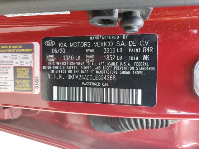 3KPA24AD0LE334368 KIA RIO LX