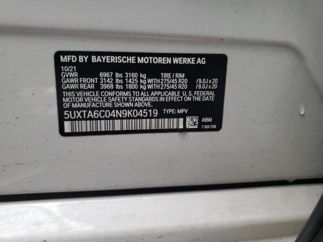 5UXTA6C04N9K04519 BMW X5 Xdrive45e