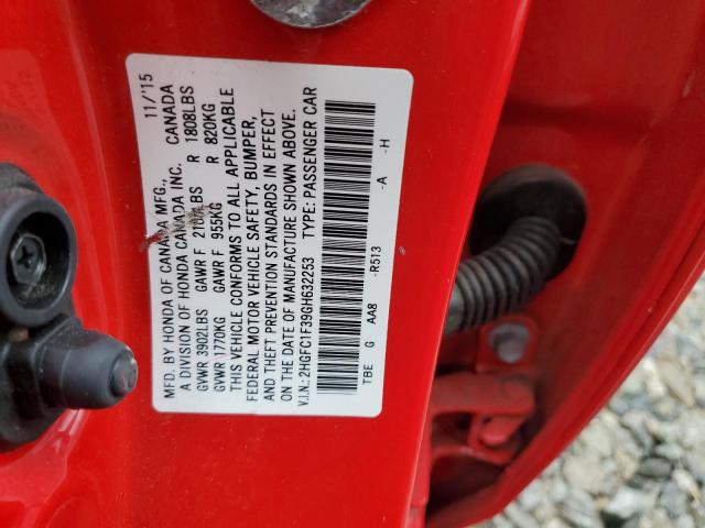 2HGFC1F39GH632253 Honda CIVIC EX