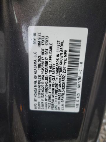 5FNRL5H3XGB021234 Honda ODYSSEY SE