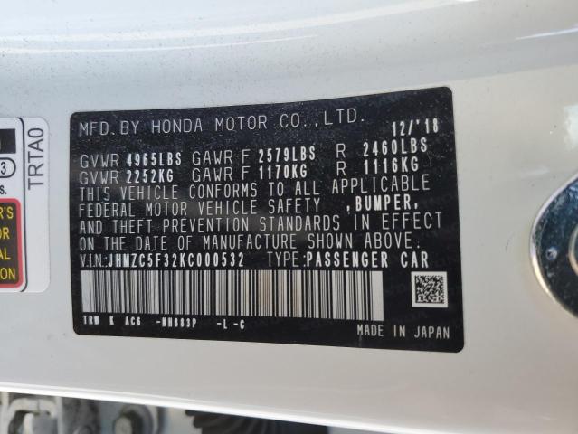 JHMZC5F32KC000532 Honda Clarity Touring