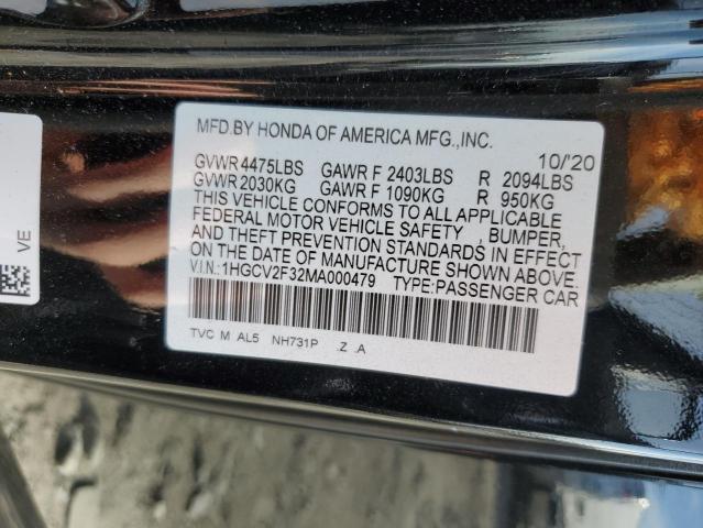 1HGCV2F32MA000479 Honda Accord Sport