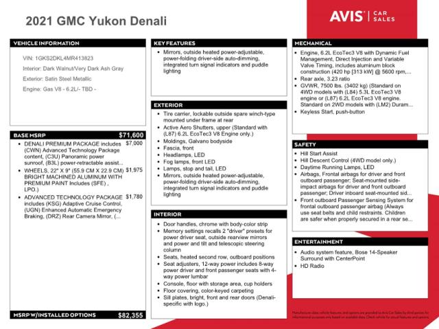 1GKS2DKL4MR413823 GMC YUKON DENALI
