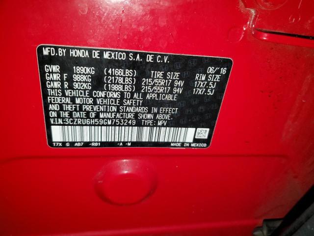 3CZRU6H59GM753249 Honda HR-V EX
