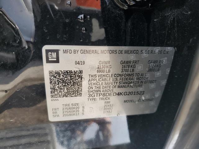 3GTP8DED4KG201523 GMC Sierra C1500 Slt