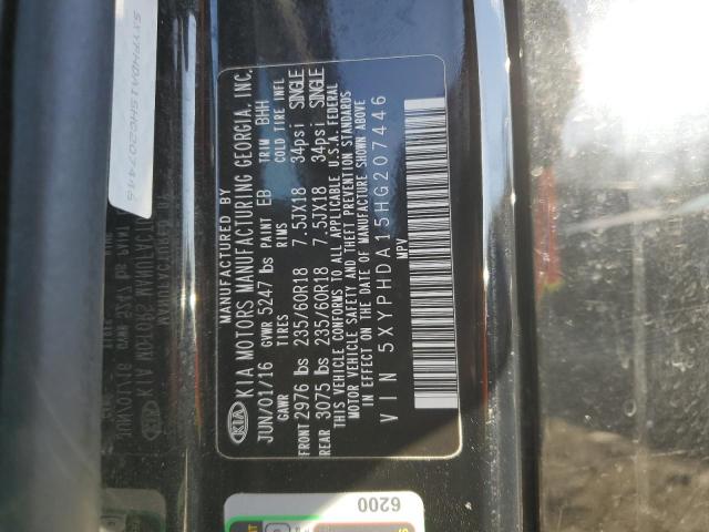 5XYPHDA15HG207446 KIA SORENTO EX