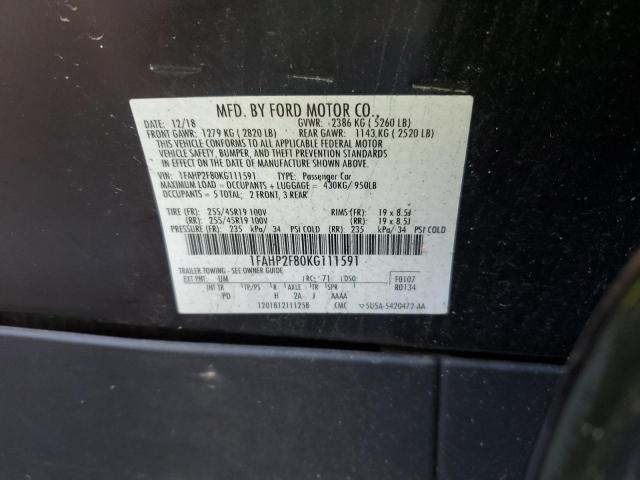 1FAHP2F80KG111591 Ford Taurus Limited