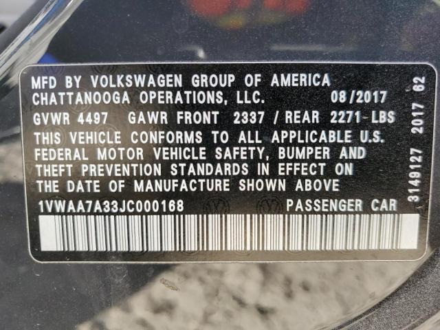 1VWAA7A33JC000168 Volkswagen PASSAT S