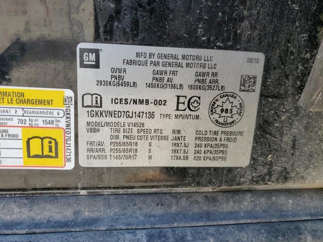 1GKKVNED7GJ147136 GMC ACADIA SLE