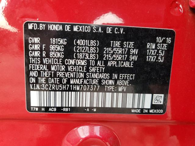 3CZRU5H71HM707377 Honda Hr-v Exl