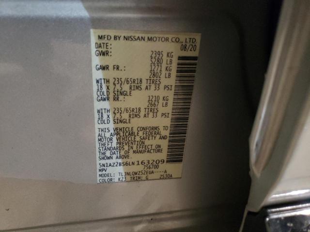 5N1AZ2BS6LN163209 Nissan MURANO SV
