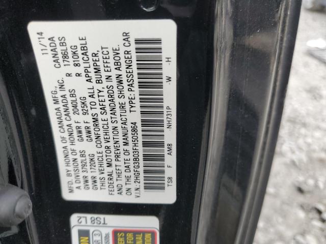 2HGFG3B03FH505864 Honda CIVIC EXL