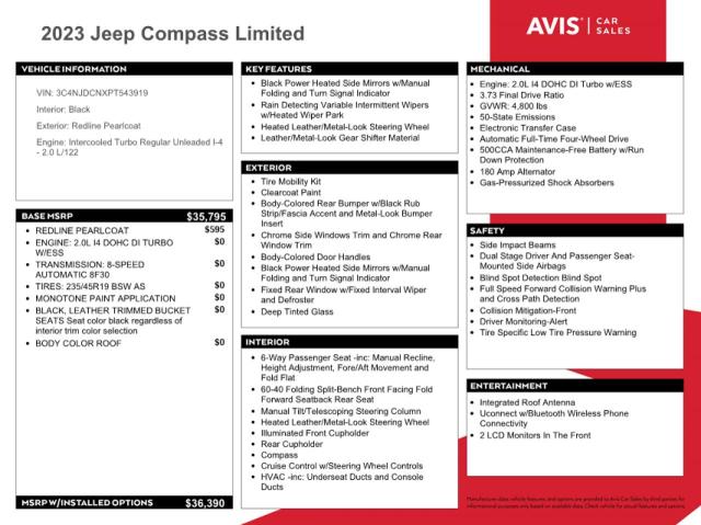 3C4NJDCNXPT543919 Jeep Compass Limited
