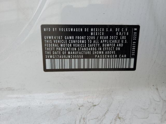 3VWG17AU8JM295558 Volkswagen GOLF S