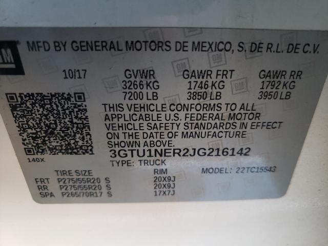 3GTU1NER2JG216142 GMC Sierra C1500 Slt