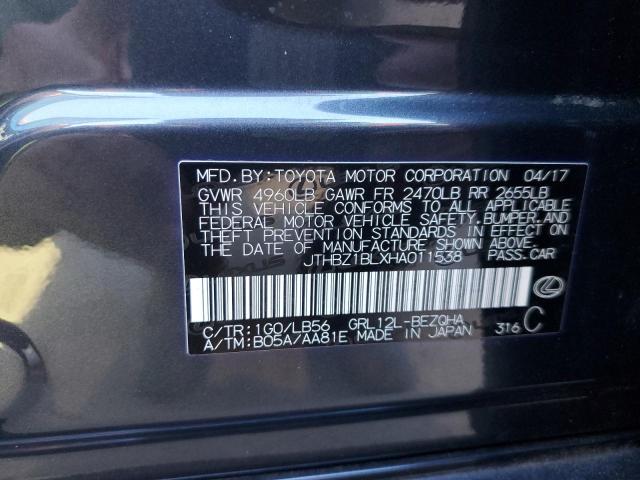 JTHBZ1BLXHA011538 Lexus Gs 350 Base