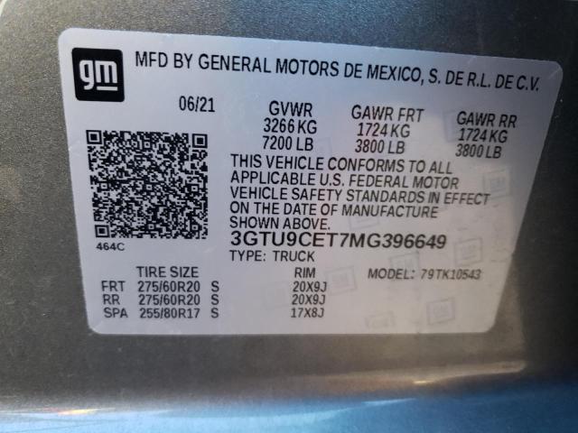 3GTU9CET7MG396649 GMC Sierra K1500 Elevation