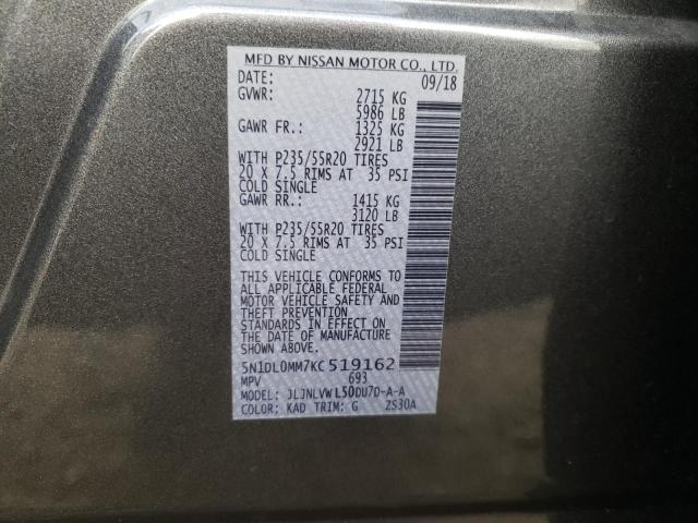 5N1DL0MM7KC519162 Infiniti QX60 LUXE