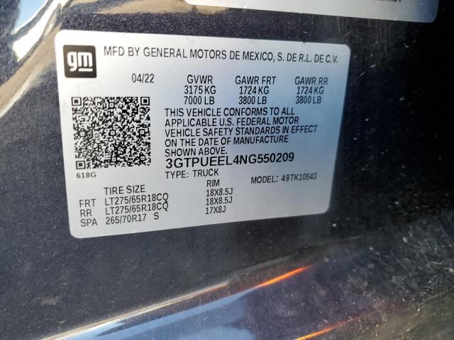 3GTPUEEL4NG550209 GMC Sierra K1500 At4