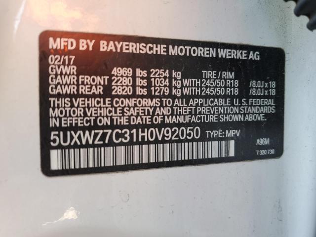 5UXWZ7C31H0V92050 BMW X3 Sdrive28i