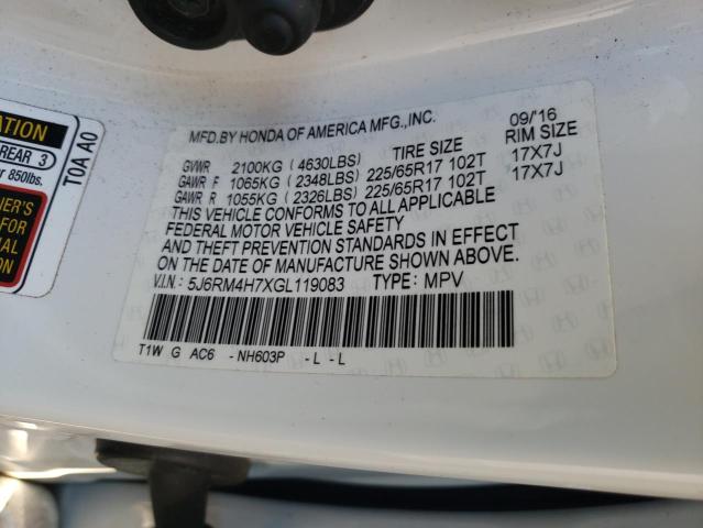 5J6RM4H7XGL119083 Honda CR-V EXL