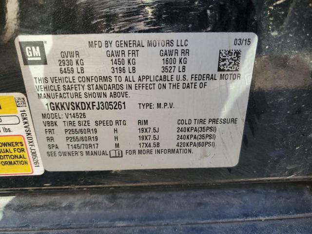 1GKKVSKDXFJ305261 GMC Acadia Slt-2