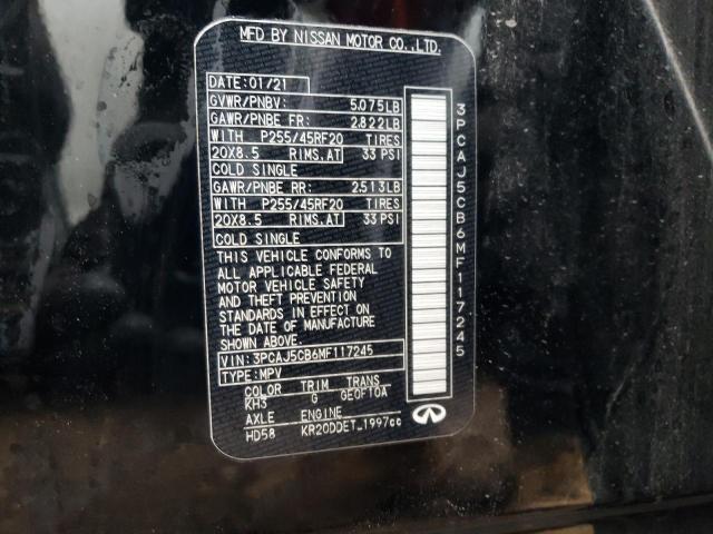3PCAJ5CB6MF117245 Infiniti Qx50 Essential