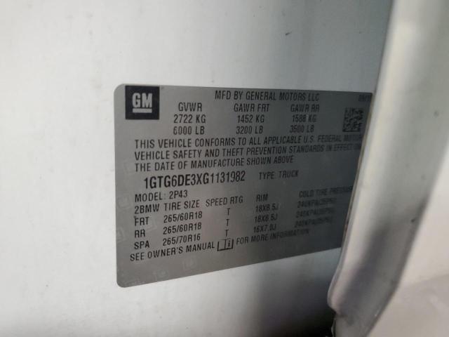1GTG6DE3XG1131982 GMC CANYON SLT