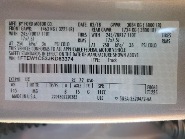 1FTEW1C53JKD83374 Ford F150 Supercrew