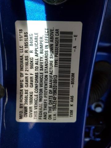 19XZE4F19KE018913 Honda Insight Lx