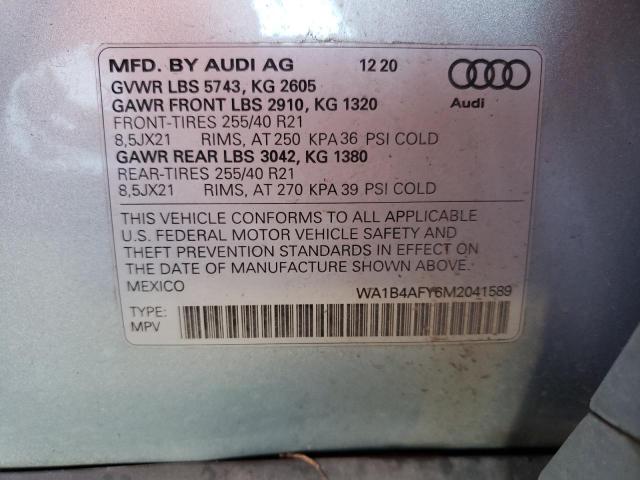 WA1B4AFY6M2041589 Audi Sq5 Premium Plus