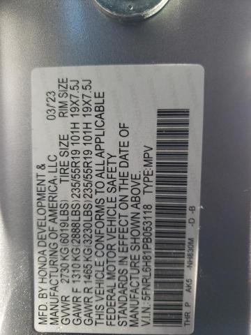 5FNRL6H81PB053118 Honda Odyssey Touring