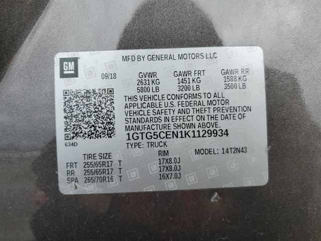 1GTG5CEN1K1129934 GMC CANYON SLE