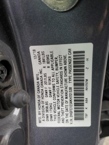 2HGFC1E54KH701538 Honda CIVIC SI