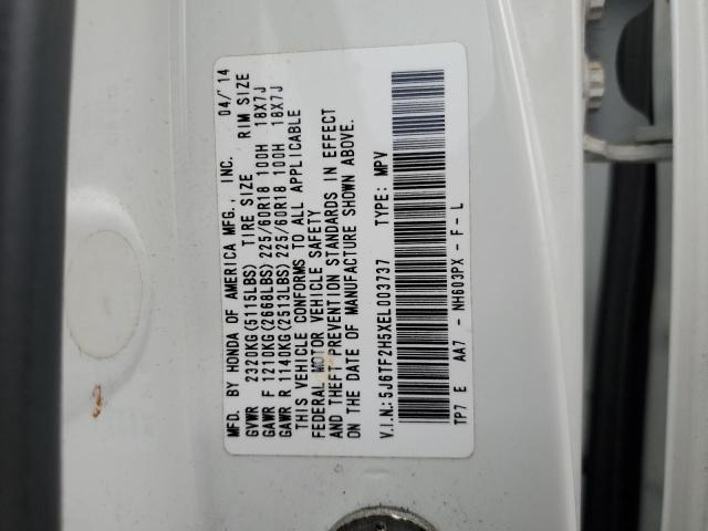 5J6TF2H5XEL003737 Honda Crosstour Exl