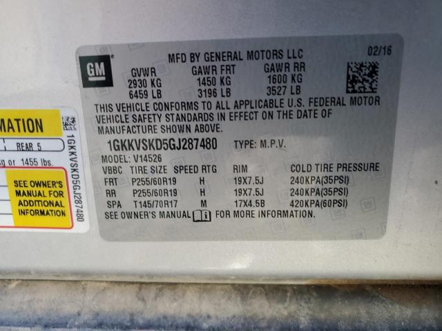 1GKKVSKD5GJ287480 GMC Acadia Slt-2