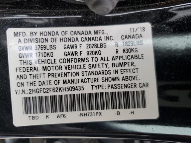 2HGFC2F62KH509435 Honda Civic Lx
