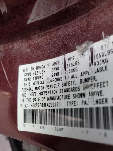 1HGCR2F89FA230071 Honda ACCORD EXL