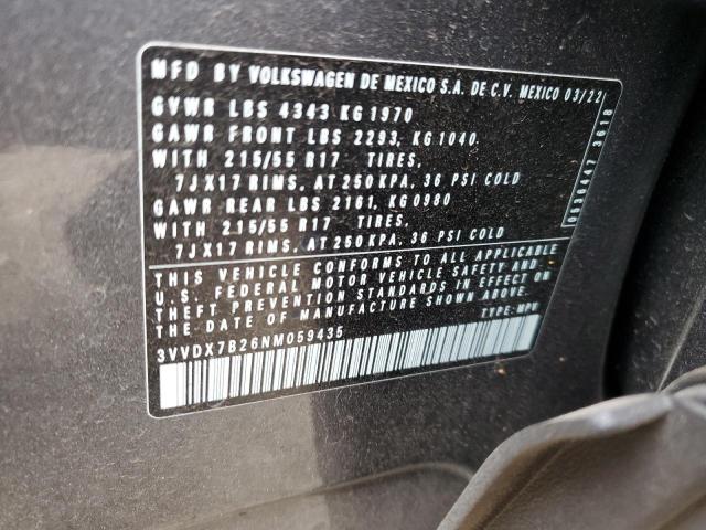 3VVDX7B26NM059435 Volkswagen TAOS S