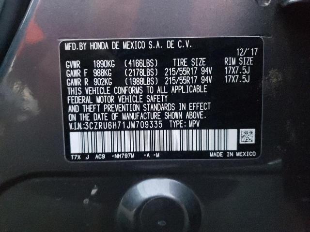 3CZRU6H71JM709335 Honda Hr-v Exl