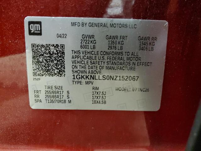 1GKKNLLS0NZ152067 GMC Acadia At4