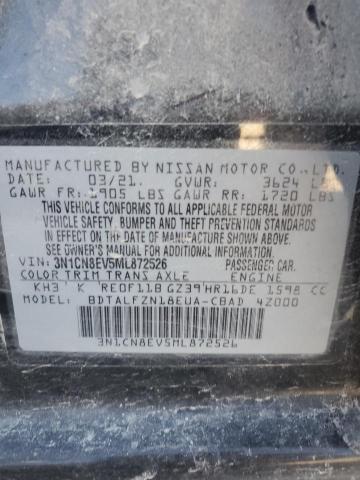 3N1CN8EV5ML872526 Nissan VERSA SV