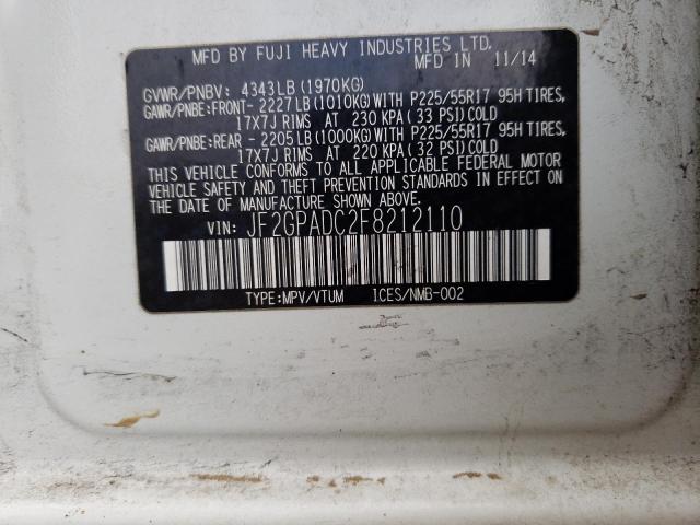 JF2GPADC2F8212110 Subaru Xv Crosstrek 2.0 Premium