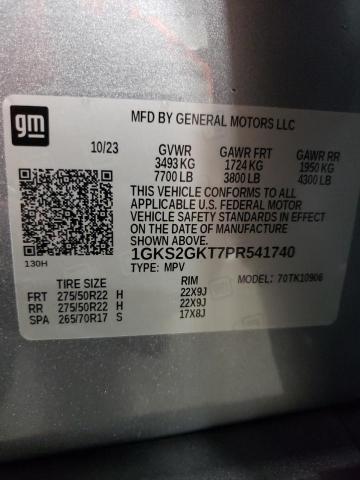 1GKS2GKT7PR541740 GMC Yukon Xl K1500 Slt